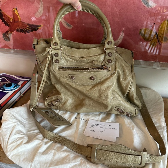 Balenciaga Olive Satchel with Distressed Leather - Picture 1 of 8